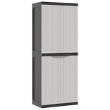 NNEVL Outdoor Storage Cabinet Grey and Black 65x37x165 cm PP
