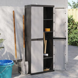 NNEVL Outdoor Storage Cabinet Grey and Black 65x37x165 cm PP