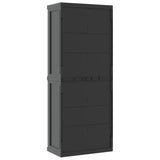 NNEVL Outdoor Storage Cabinet Grey and Black 65x37x165 cm PP