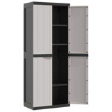 NNEVL Outdoor Storage Cabinet Grey and Black 65x37x165 cm PP