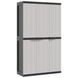 NNEVL Outdoor Storage Cabinet Grey and Black 97x37x165 cm PP