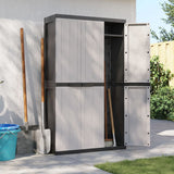 NNEVL Outdoor Storage Cabinet Grey and Black 97x37x165 cm PP