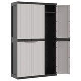 NNEVL Outdoor Storage Cabinet Grey and Black 97x37x165 cm PP