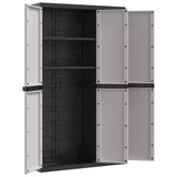 NNEVL Outdoor Storage Cabinet Grey and Black 97x37x165 cm PP