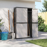 NNEVL Outdoor Storage Cabinet Grey and Black 97x37x165 cm PP