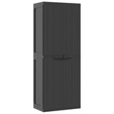 NNEVL Outdoor Storage Cabinet Black 65x37x165 cm PP