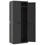 NNEVL Outdoor Storage Cabinet Black 65x37x165 cm PP