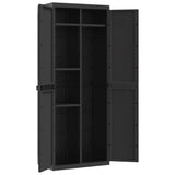 NNEVL Outdoor Storage Cabinet Black 65x37x165 cm PP
