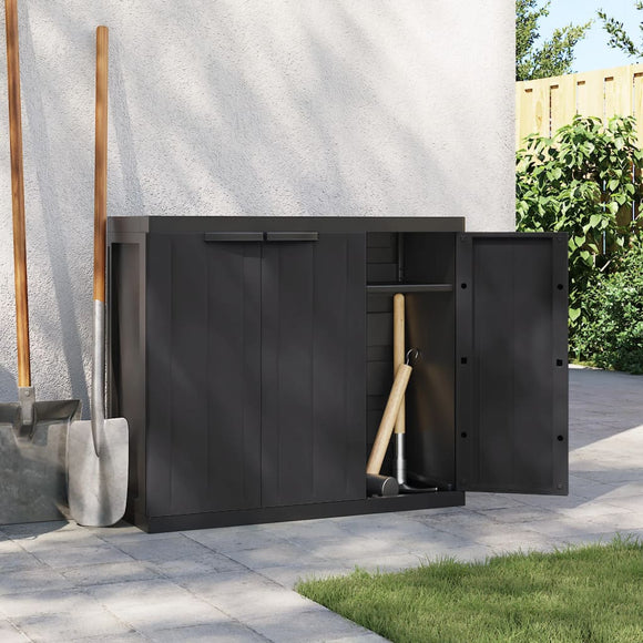 NNEVL Outdoor Storage Cabinet Black 97x37x85 cm PP
