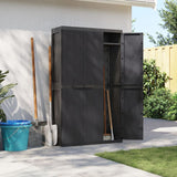 NNEVL Outdoor Storage Cabinet Black 97x37x165 cm PP