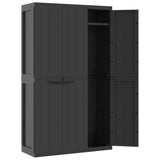 NNEVL Outdoor Storage Cabinet Black 97x37x165 cm PP