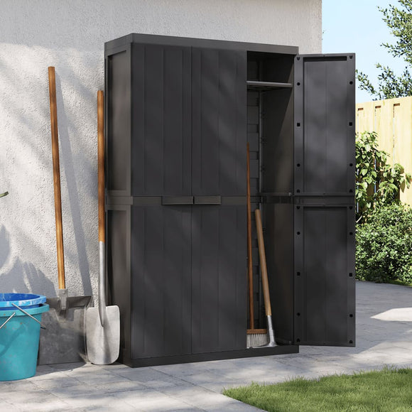 NNEVL Outdoor Storage Cabinet Black 97x37x165 cm PP