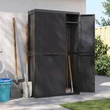 NNEVL Outdoor Storage Cabinet Black 97x37x165 cm PP