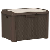 NNEVL Garden Storage Box with Seat Cushion Brown 125 L PP