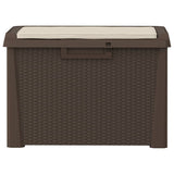 NNEVL Garden Storage Box with Seat Cushion Brown 125 L PP