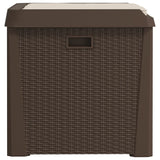 NNEVL Garden Storage Box with Seat Cushion Brown 125 L PP