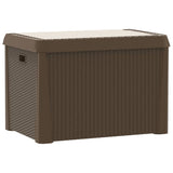 NNEVL Garden Storage Box with Seat Cushion Brown 125 L PP