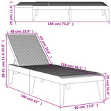 NNEVL Sun Lounger Anthracite 186x60x29 cm PP