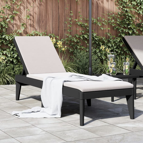 NNEVL Sun Lounger Anthracite 186x60x29 cm PP