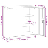 NNEVL File Cabinet White 90x40x90 cm Steel