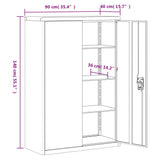 NNEVL File Cabinet White 90x40x140 cm Steel