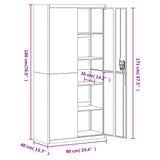 NNEVL File Cabinet White 90x40x180 cm Steel