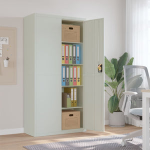 NNEVL File Cabinet Light Grey 90x40x180 cm Steel