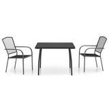 NNEVL 3 Piece Garden Dining Set Anthracite Steel