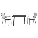 NNEVL 3 Piece Garden Dining Set Anthracite Steel