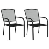 NNEVL 3 Piece Garden Dining Set Anthracite Steel