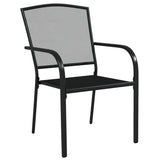 NNEVL 3 Piece Garden Dining Set Anthracite Steel