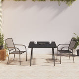 NNEVL 3 Piece Garden Dining Set Anthracite Steel