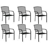 NNEVL 7 Piece Garden Dining Set Anthracite Steel