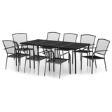 NNEVL 9 Piece Garden Dining Set Anthracite Steel