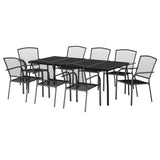 NNEVL 9 Piece Garden Dining Set Anthracite Steel