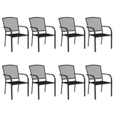 NNEVL 9 Piece Garden Dining Set Anthracite Steel