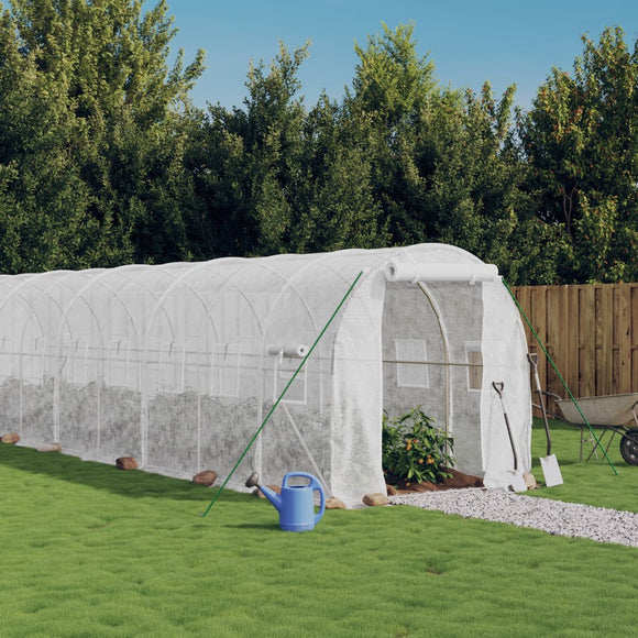 NNEVL Greenhouse with Steel Frame White 12 m² 6x2x2 m