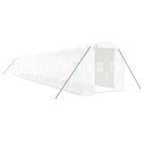 NNEVL Greenhouse with Steel Frame White 28 m² 14x2x2 m
