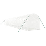 NNEVL Greenhouse with Steel Frame White 28 m² 14x2x2 m