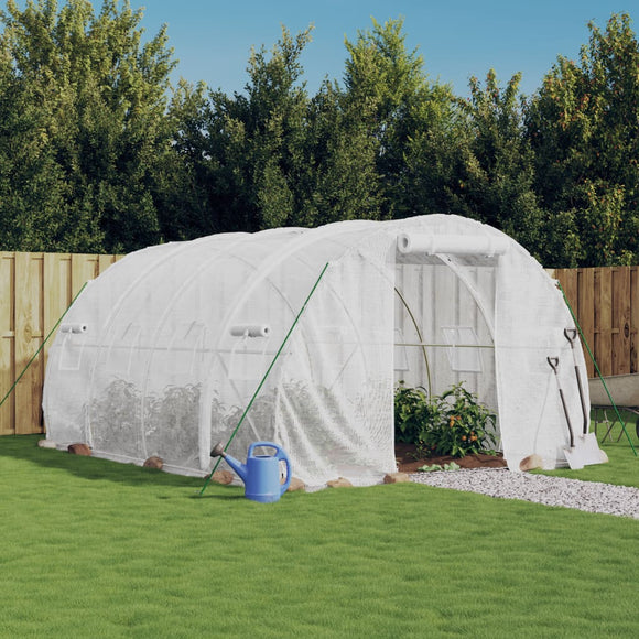 NNEVL Greenhouse with Steel Frame White 12 m² 4x3x2 m