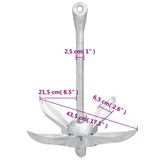 NNEVL Folding Anchor Silver 6 kg Malleable Iron