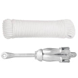 NNEVL Folding Anchor with Rope Silver 6 kg Malleable Iron