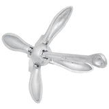 NNEVL Folding Anchor with Rope Silver 6 kg Malleable Iron