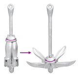 NNEVL Folding Anchor with Rope Silver 6 kg Malleable Iron