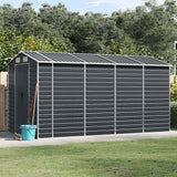 NNEVL Garden Shed Anthracite 191x385x198 cm Galvanised Steel
