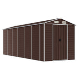 NNEVL Garden Shed Brown 191x555x198 cm Galvanised Steel