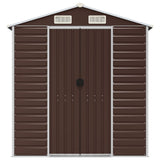 NNEVL Garden Shed Brown 191x555x198 cm Galvanised Steel