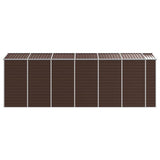 NNEVL Garden Shed Brown 191x555x198 cm Galvanised Steel