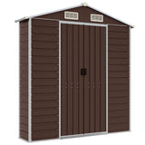 NNEVL Garden Shed Brown 191x555x198 cm Galvanised Steel