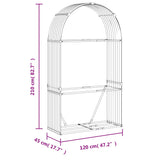 NNEVL Log Holder Anthracite 120x45x210 cm Galvanised Steel